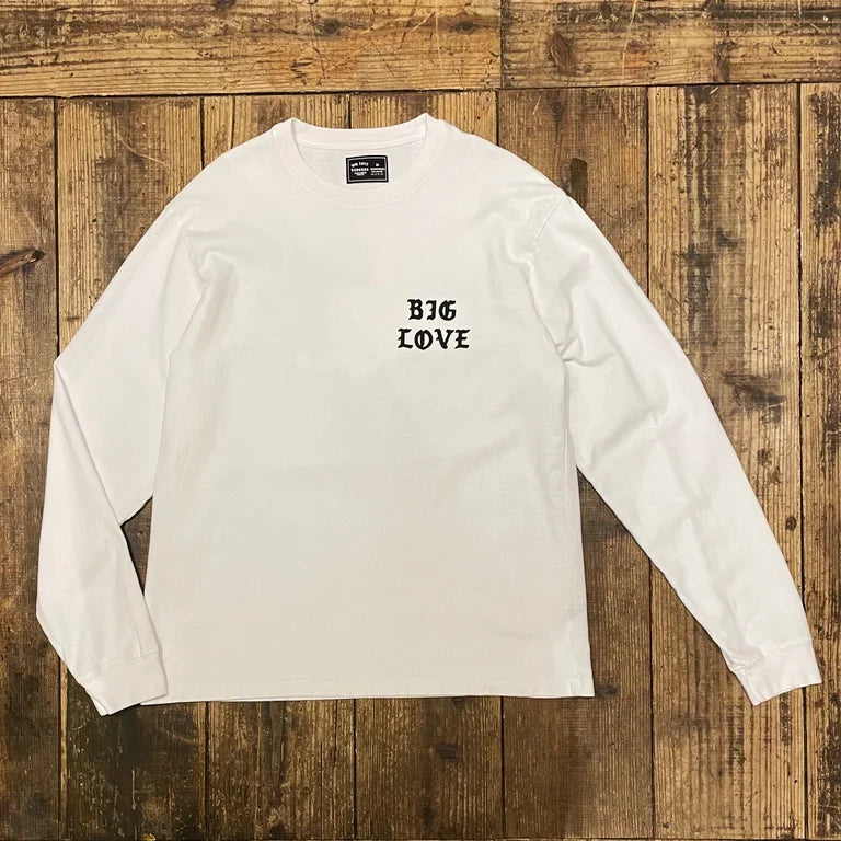 BIG LOVE 'CLASSIC LOGO -WHITE- *MADE WITH ECOCYCLE*' LONG T-SHIRT