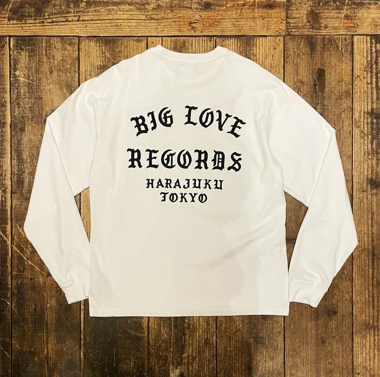 BIG LOVE 'CLASSIC LOGO -WHITE- *MADE WITH ECOCYCLE*' LONG T-SHIRT
