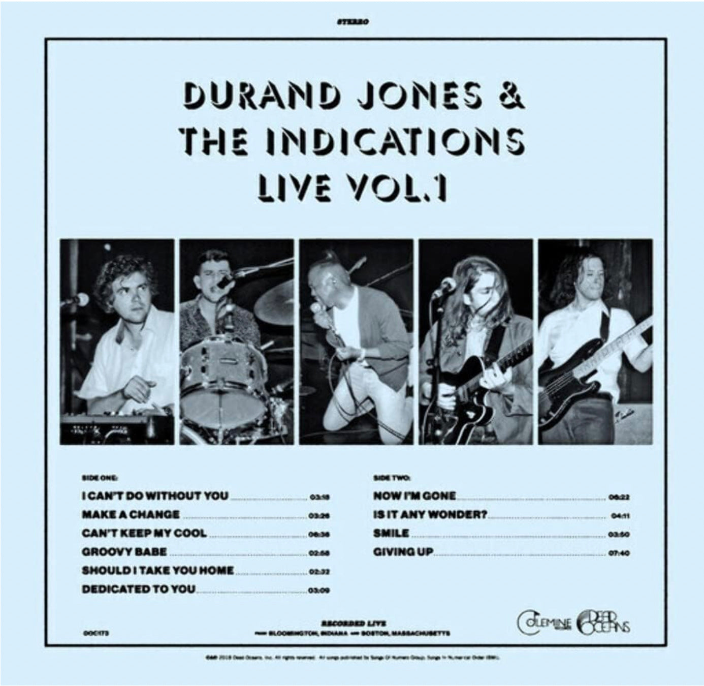 DURAND JONES & THE INDICATIONS 'LIVE VOL. 1'